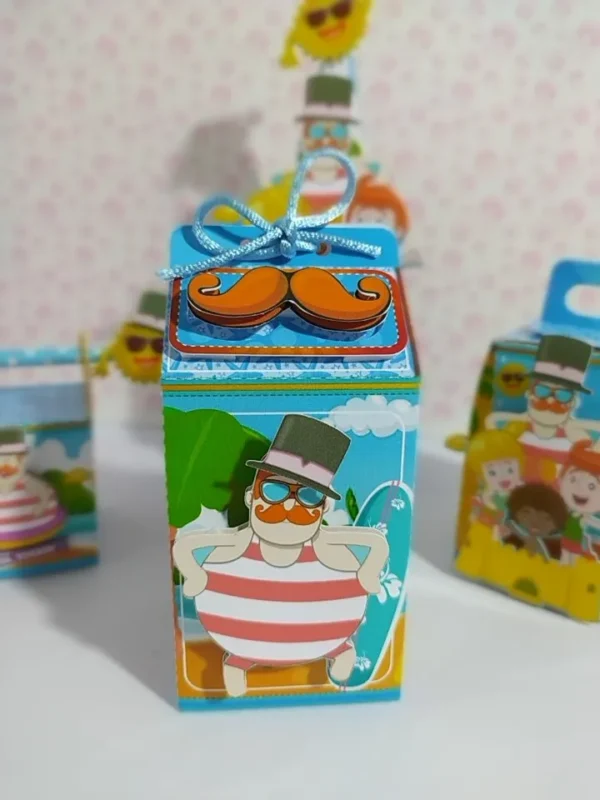 Topper de bolo e elementos de decoração tema Mundo Bita na Praia prontos para imprimir e recortar.