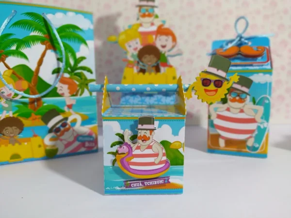 Arquivo digital de corte para itens de decoração no tema Mundo Bita na Praia em formatos Studio, PNG e PDF.