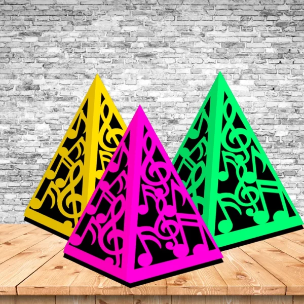 Design de corte para festa de aniversário no tema neon em formatos Studio e PDF.