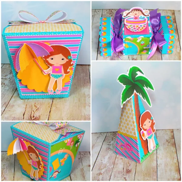 Arquivo digital de corte para itens de decoração tema Pool Party feminino simples em formato Silhouette Studio.
