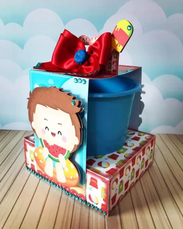 Topper de bolo e elementos de decoração tema Pool Party Menino prontos para imprimir e recortar em Studio, PNG e PDF.
