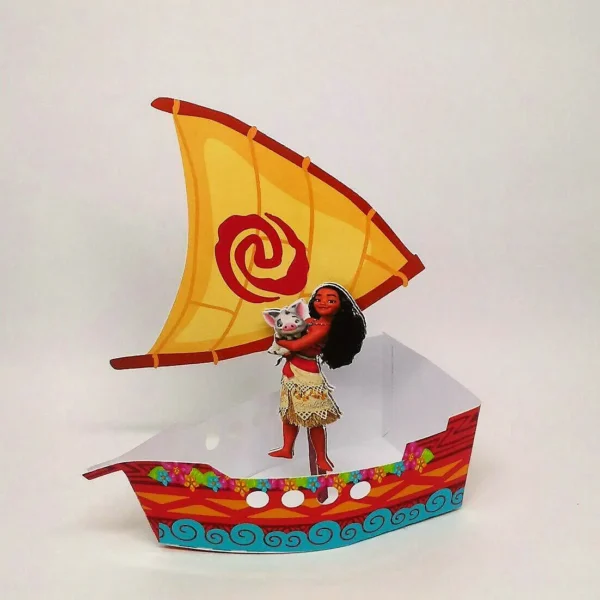 Design de corte para festa de aniversário tema Moana com elementos grandes no formato Studio.
