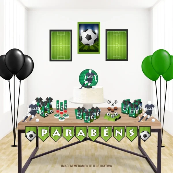 Arquivo digital de corte para decoração simples no tema futebol em formatos Studio e PDF.