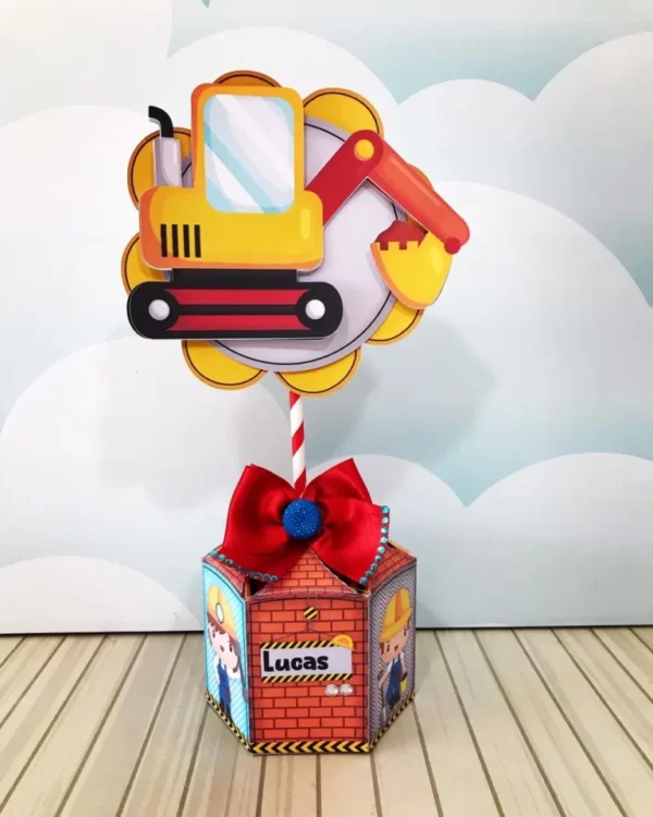 Kit de arquivos digitais para personalizados de aniversário tema construtor com corte digital e manual.