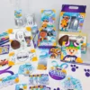 Kit de decoração de Páscoa no tema PK XD nos formatos Studio e PDF para festa personalizada.