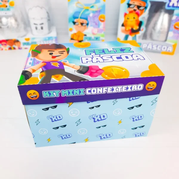 Decoração de mesa e mimos de Páscoa tema PK XD para imprimir nos formatos Studio e PDF.