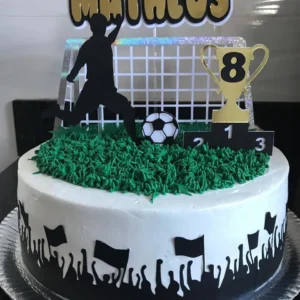 Arquivo digital de corte para topper de bolo no tema futebol em formato Silhouette Studio.