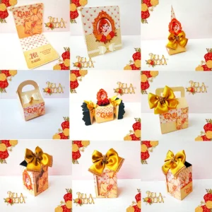 Moldes fáceis de caixas e embalagens decoradas da Princesa Bela no Silhouette Studio.