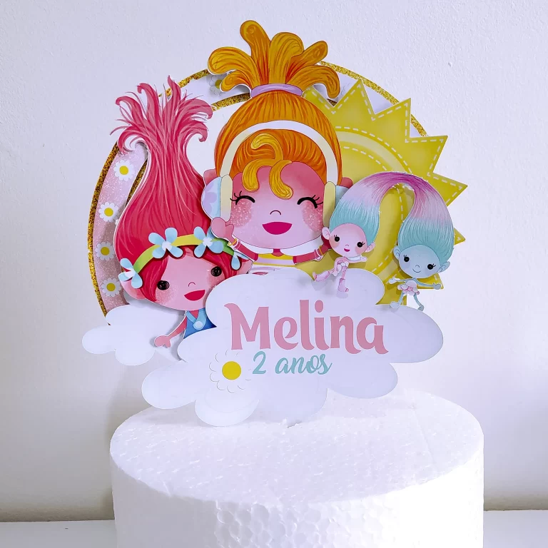 Moldes práticos de scrapfesta para personalizados de aniversário dos Trolls em formatos Studio, PNG e PDF.