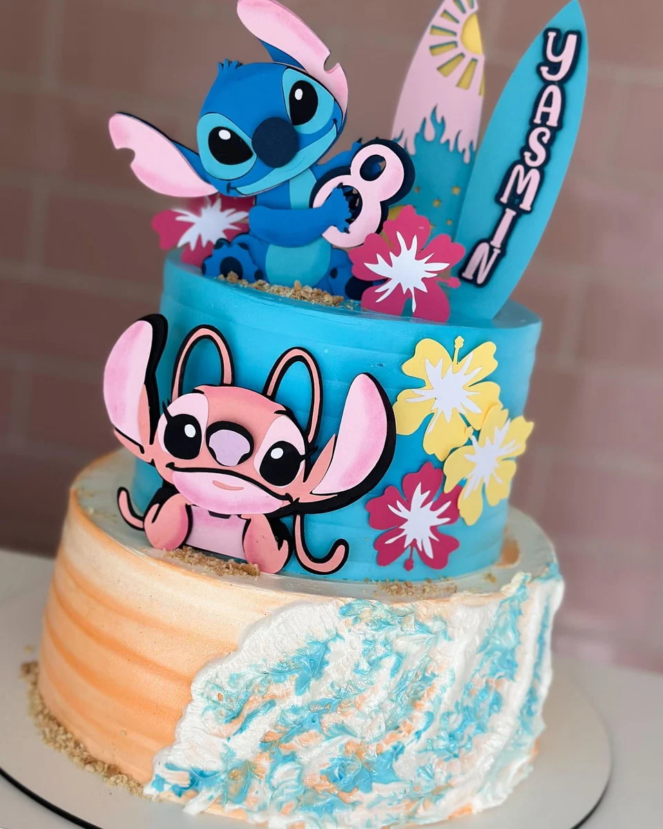 Arquivos de Corte Lilo e Stitch e Angel: 10 Topper de Bolo Festa