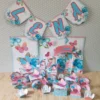 Kit digital de personalizados para Decoração Borboleta Azul nos formatos Studio, PNG e PDF para scrapfesta.