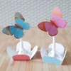 Moldes digitais com elementos de borboletas azuis e flores para scrapfesta em Studio, PNG e PDF.