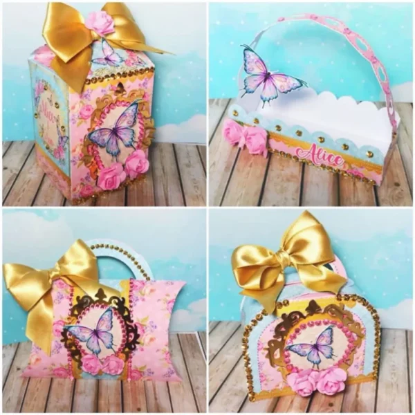 Kit digital de personalizados para Decoração Borboleta Festa Infantil no formato Studio para scrapfesta.
