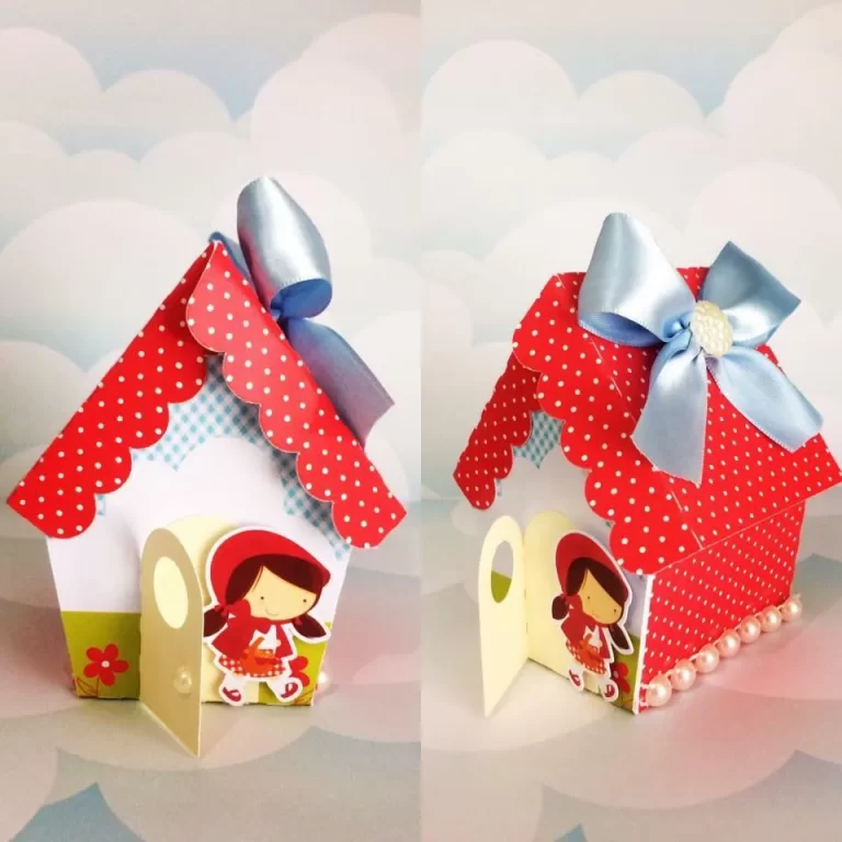 Moldes de caixas e enfeites para decoração do tema Chapeuzinho Vermelho para recortar em Studio e PDF.