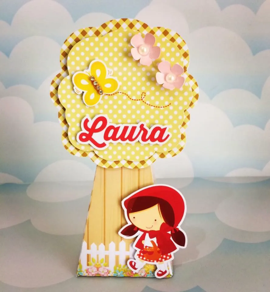 Enfeites e apliques de papelaria para decoração da Chapeuzinho Vermelho nos formatos Silhouette Studio e PDF.