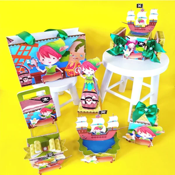 Kit digital de personalizados para Decoração de Festa Peter Pan nos formatos Studio e PDF para festa infantil.