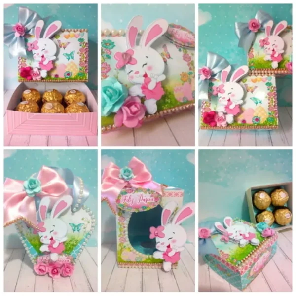 Kit digital de personalizados para decoração de Páscoa simples nos formatos Silhouette Studio e PDF.