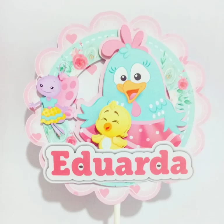 Moldes de scrapfesta no tema Galinha Pintadinha para meninas nos formatos digitais Studio e PDF para recortar.