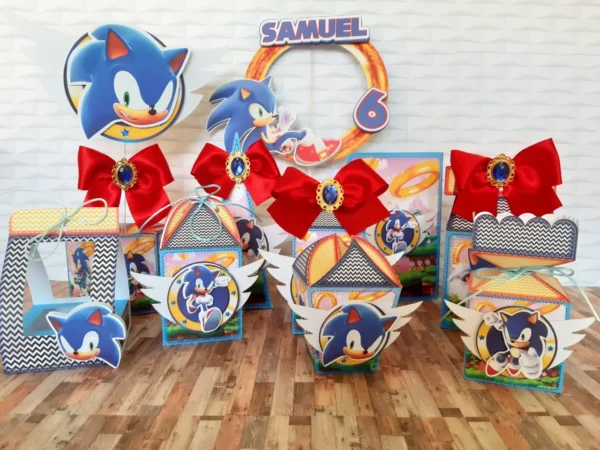 Arquivos de corte para itens de Decoração Sonic Simples em formatos Studio, PNG e PDF para imprimir.