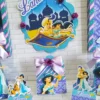 Moldes digitais com elementos do castelo e palácio para Festa da Princesa Jasmine em Studio, PNG e PDF.