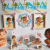 Arquivo digital de corte para itens de festa de aniversário no tema Moana em formatos Studio e PDF.