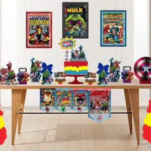 Arquivo digital de corte para festa infantil no tema Vingadores em formatos Studio e PDF.