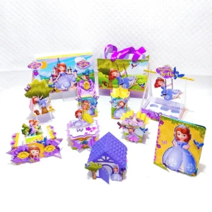Arquivo digital de corte para itens de festa simples tema Princesa Sofia em formatos Studio e PDF.