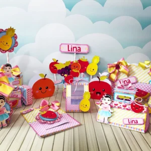 Kit digital de personalizados para festa tema quitandinha nos formatos Studio, PNG e PDF para scrapfesta.
