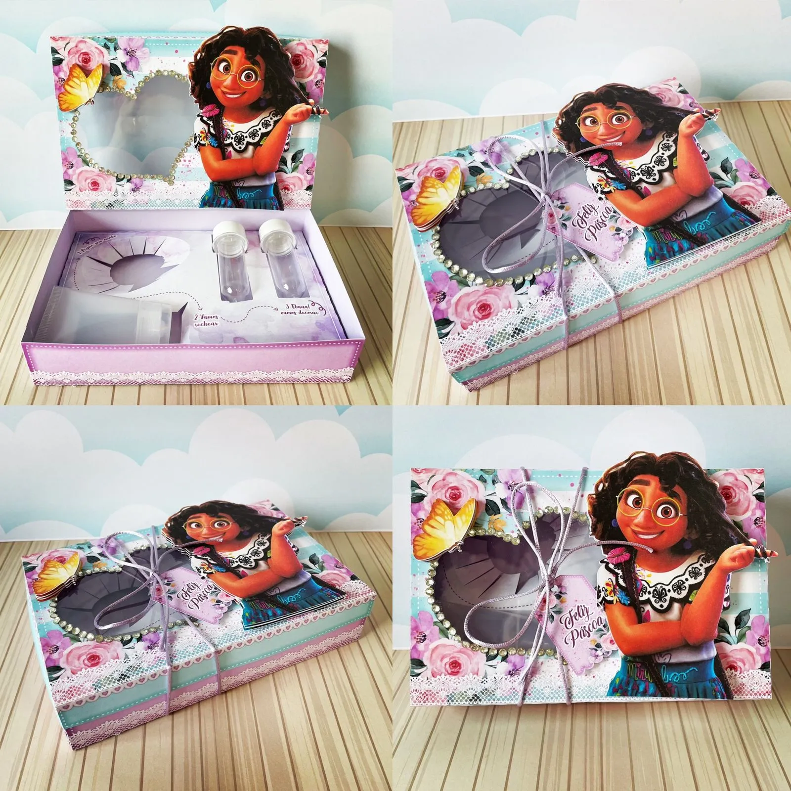 Arquivo digital de corte para kit mini confeiteiro no tema Encanto em formatos Studio, PNG e PDF.