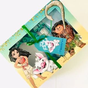 Arquivo digital de corte para kit mini confeiteiro de Páscoa no tema Moana em formatos Studio e PDF.