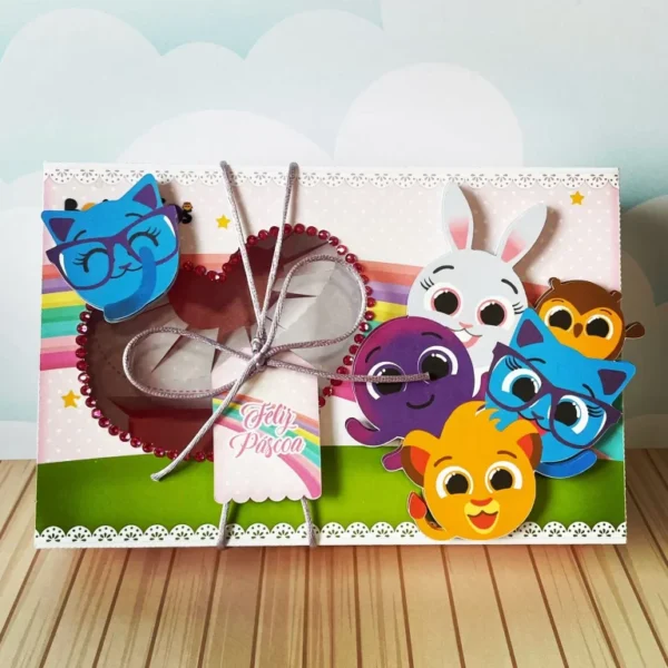 Arquivo para imprimir e cortar kit confeiteiro de Páscoa tema Bolofofos para Silhouette e tesoura.