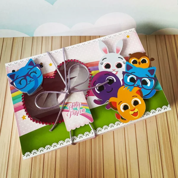 Design de corte para kit confeiteiro de Páscoa no tema Bolofofos em Studio, PNG e PDF.