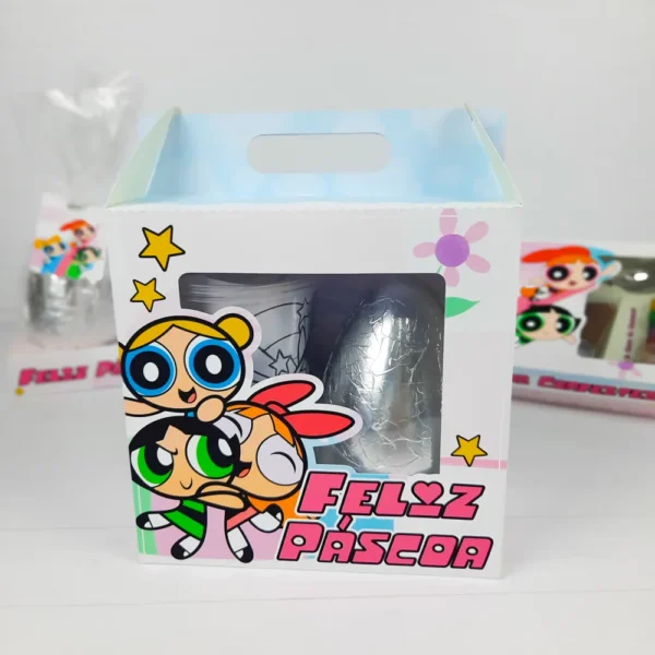 Topper e embalagens de Páscoa tema Meninas Superpoderosas prontos para imprimir e recortar.