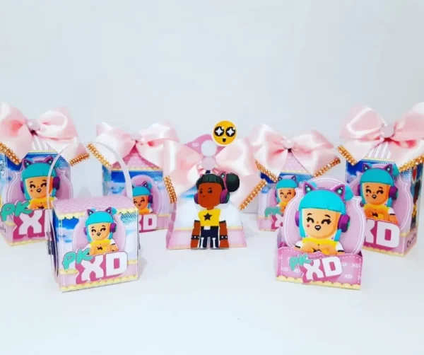 Elementos de personalizados PK XD para festa de aniversário nos formatos Studio e PDF.