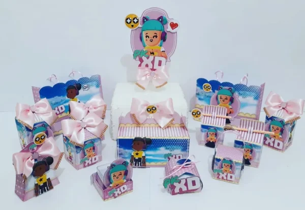 Kit de personalizados PK XD para imprimir nos formatos Studio e PDF para decoração de festa.