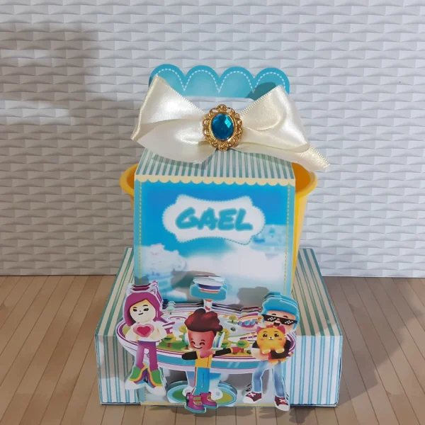 Decoração de mesa e toppers tema PK XD para imprimir nos formatos Studio, PNG e PDF.