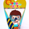 Kit de arquivos digitais para personalizados de aniversário tema Pool Party com corte digital e manual.