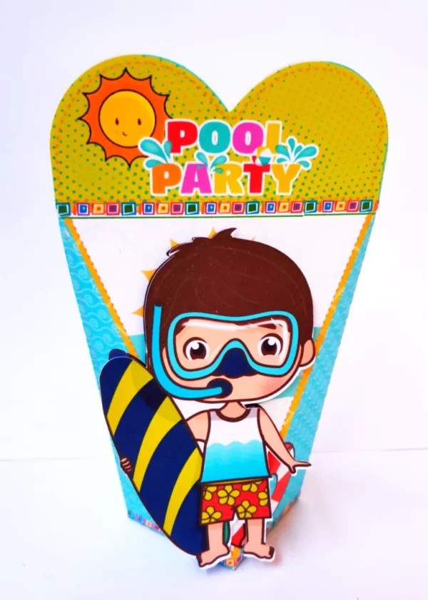 Kit de arquivos digitais para personalizados de aniversário tema Pool Party com corte digital e manual.