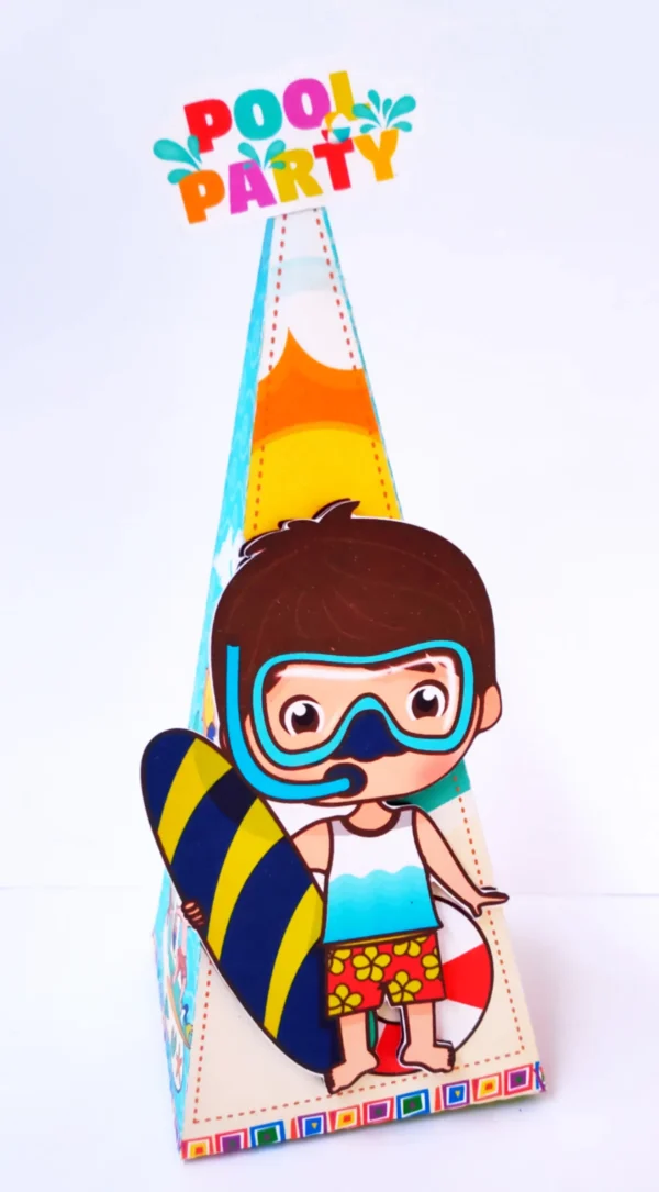 Itens personalizados para aniversário tema Pool Party em arquivo digital Studio e PDF.