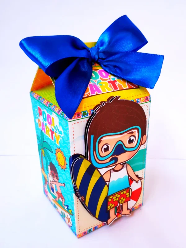 Topper de bolo e elementos de decoração tema Pool Party prontos para imprimir e recortar em Studio e PDF.