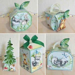 Kit digital personalizado no Tema de Aniversário Bosque Encantado em formato Studio para decoração de festa infantil.