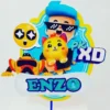 Arte digital para topo de bolo e tema de aniversário PK XD em formato Studio e PDF.