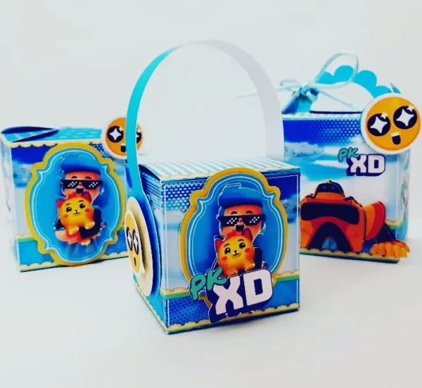 Moldes digitais para festa e tema de aniversário PK XD em Studio e PDF para recorte.
