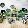Arquivo digital de corte para itens de festa infantil no tema futebol em formatos Studio, PNG e PDF.