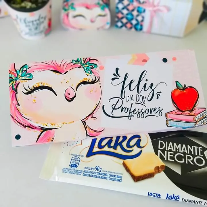 Enfeites, tags e embalagens de presente para professores prontos no formato Silhouette Studio.