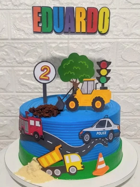 Topo de Bolo Construção para Imprimir Studio