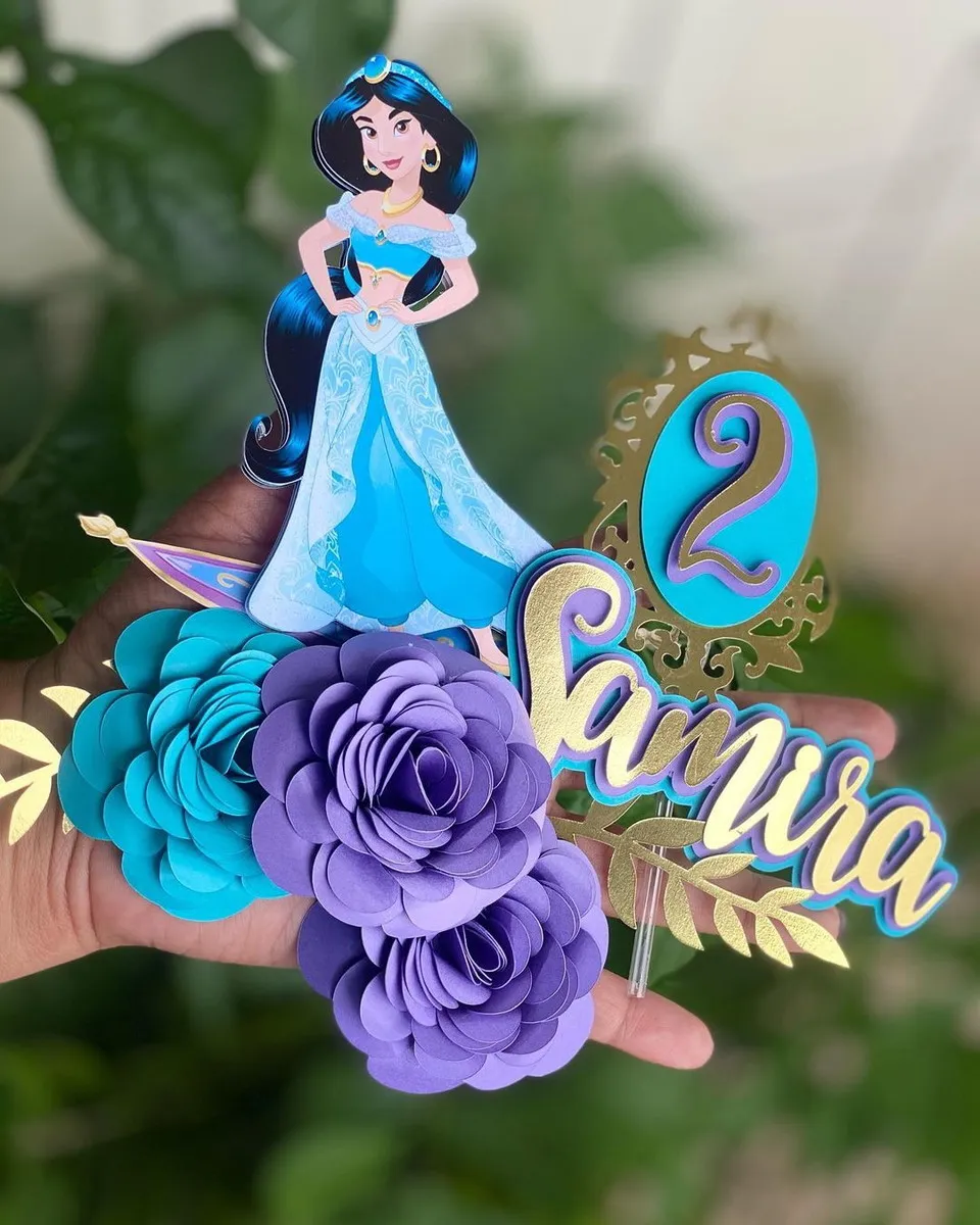 Topo de Bolo da Princesa Jasmine Studio