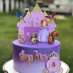 Arquivo digital de corte para topo de bolo no tema Princesa Sofia em formato Silhouette Studio.
