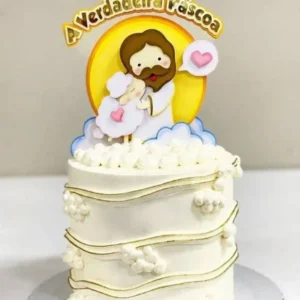 Arquivo digital de topo de bolo religioso com o tema Jesus e Páscoa Cristã no formato Silhouette Studio.