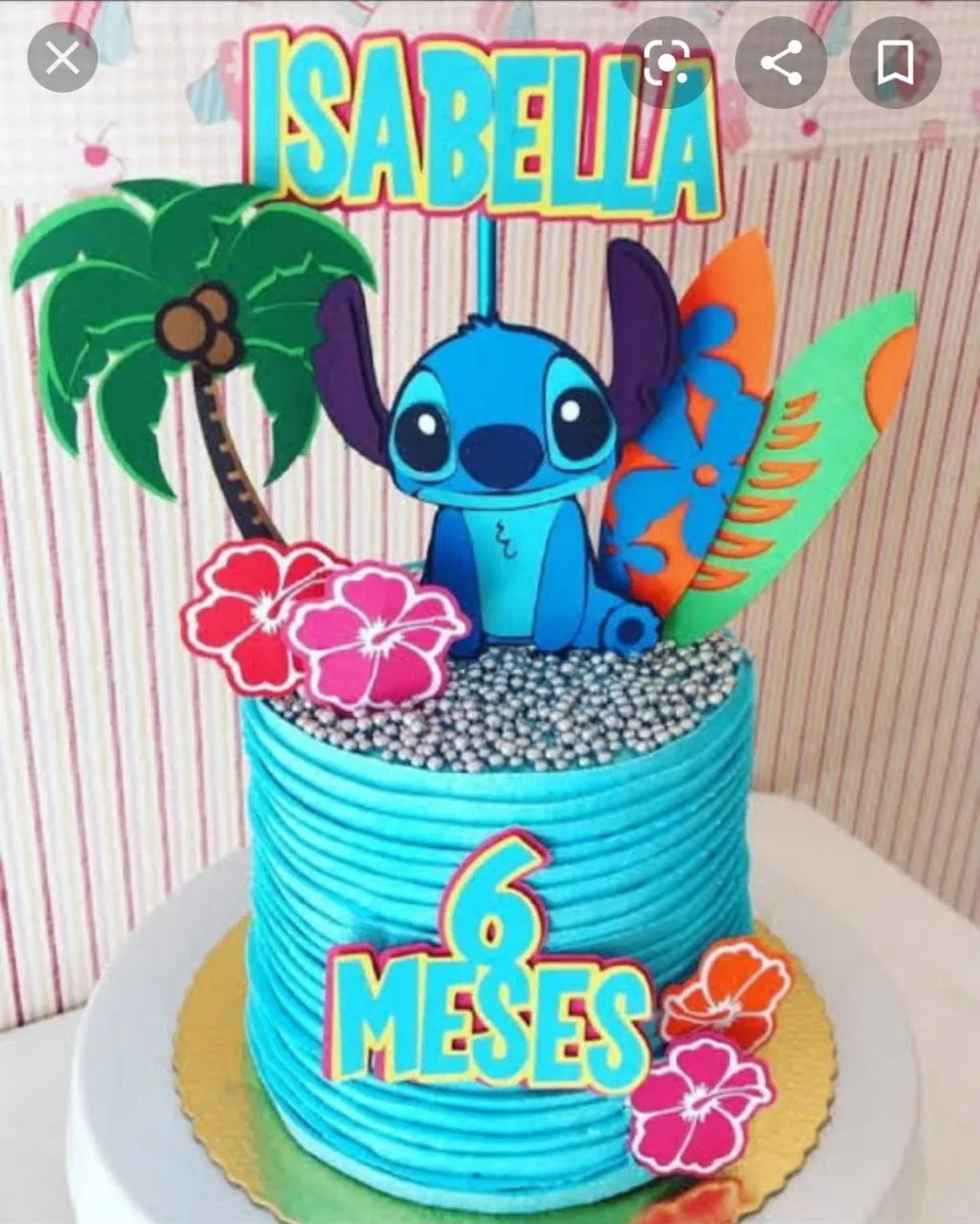 Arquivos de Corte Lilo e Stitch e Angel: 10 Topper de Bolo Festa